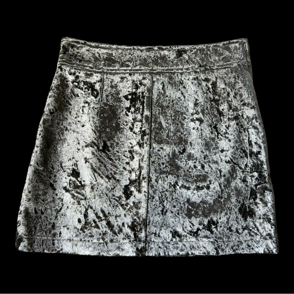 Lulus Silver Crushed Velvet Miniskirt Size Medium